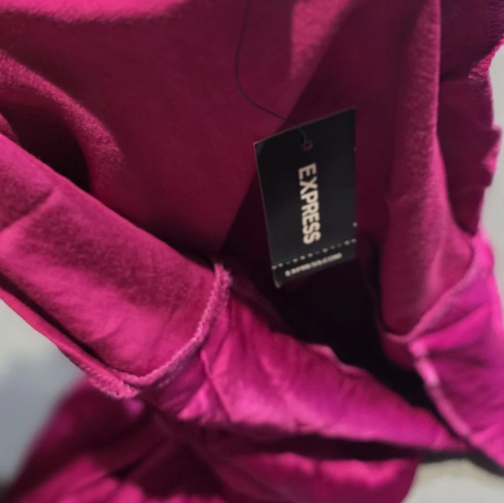 Express NWT Fuchsia Spaghetti Strap Mini Dress PTP 19 Length 32 - Picture 5 of 7